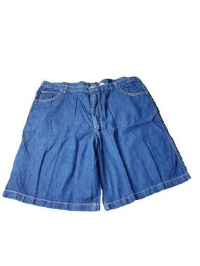 Liberty Blues Jean Shorts Mens 46 Big Tall Blue Denim Jorts Cotton y2K Elastic